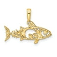 thumbnail image 3 of Finest Gold 14K Yellow & Rhodium White Diamond-Cut Fish Pendant, 3 of 4