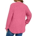 thumbnail image 4 of XUNKUSGA Plus Size Sweaters For Women Crewneck Long Sleeve Hem Slit Sweatshirt For Women Trendy Loose Ribbed Knit Pullover Going Out Tops For Women L-5XL, 4 of 8