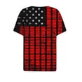 thumbnail image 5 of YOTAMI 4th of July Women's Patriotic T-Shirts Plus Size American Flag Red White Blue Tops Short Sleeve Button V-Neck Independence Day Tops Sizes S-XXXL, 5 of 5