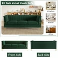 thumbnail image 4 of Atumon Velvet Sofa, Velvet Sofas and Couches, 3-Seat Sofa with Gold Metal Legs, Modern Sofa Couch Furniture, Velvet Upholstered Sofa for Living Room Bedroom, 83.46"L x 30.51"W x 31.9"H, Green, 4 of 10