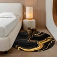 thumbnail image 3 of Marble Black Round Rug 3ft Washable Circle Entryway Rugs Non Slip Vintage Gold Art Abstract Farmhouse Area Rug Indoor Floor Carpet for Bedroom Kitchen Living Room Home Office Dining Room Nursery, 3 of 8