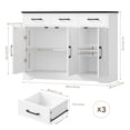 thumbnail image 2 of Homfa 42.5”W Farmhouse Kitchen Sideboard Cabinet,3 Drawers Storage Cabinet with Adjustable Shelf, Black and White, 2 of 7