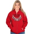 thumbnail image 4 of Country Strong Cute Angels Wings Star Unisex Fleece Graphic Zip Up Hoodie Brisco Brands 5X, 4 of 5