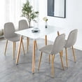 thumbnail image 2 of Dining Chairs Set of 4, Mid Century Modern Side Chairs, Retro Velvet Upholstered Dining Chair with Wood Leg Chairs, Accent Chairs Side Chairs for Living Room Kitchen Home Bedroom Vanity, Gray, 2 of 7