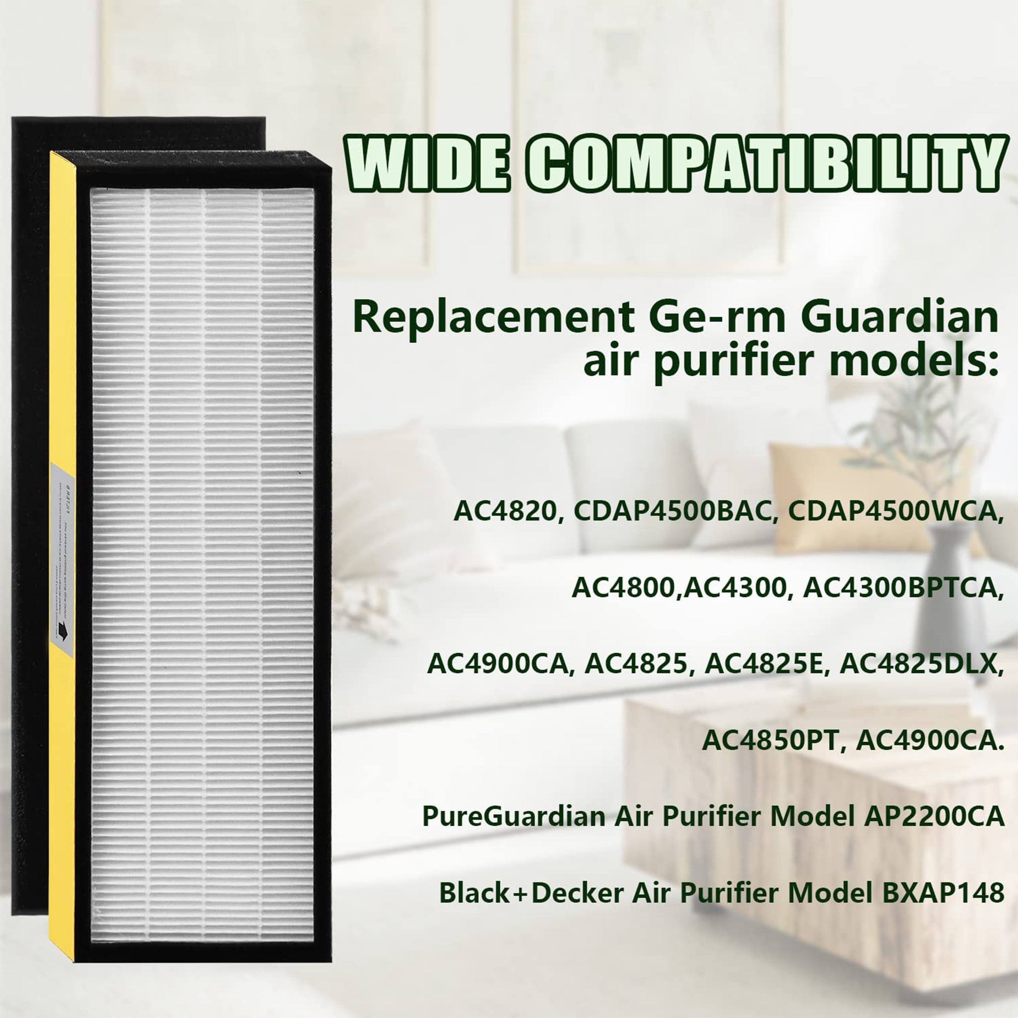 AMI PARTS FLT4825 HEPA Filter B Replacement Air Purifier Air Filter for AC4825 AC4300, AC4900, AC4800