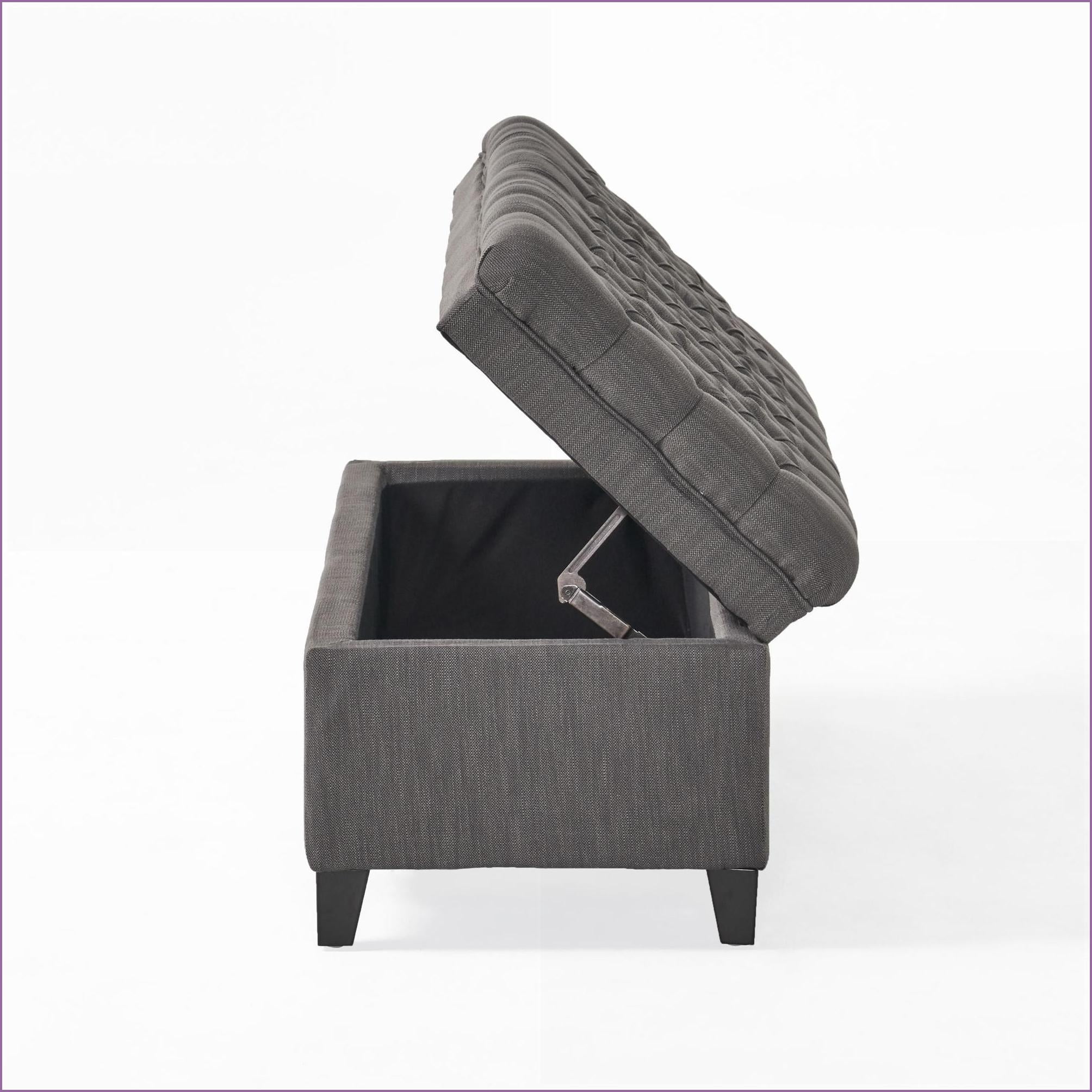 Storage Ottoman, Modern 50” Slate Gray for Living Room Storage & Seating | Fabric | Foot Stools