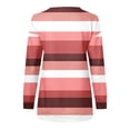 thumbnail image 5 of Miluxas Women Harajuku Oversized Stripe Casual Long Sleeves Crewneck T-Shirt Tee Tops Clearance Watermelon Red 6(M), 5 of 5