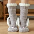 thumbnail image 3 of Womens Winter Fuzzy Slipper Socks with Grippers Cartoon Rabbit Ears Fleece Lined Thermal Non-Slip Knit Floor Hosiery, 3 of 21