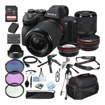 Sony a7 IV Mirrorless Camera with 28-70mm Lens 64GB Memory Wide Angle Telephoto Lens Filters Case Tripod More 28PC Bundle Kit-(International Model)