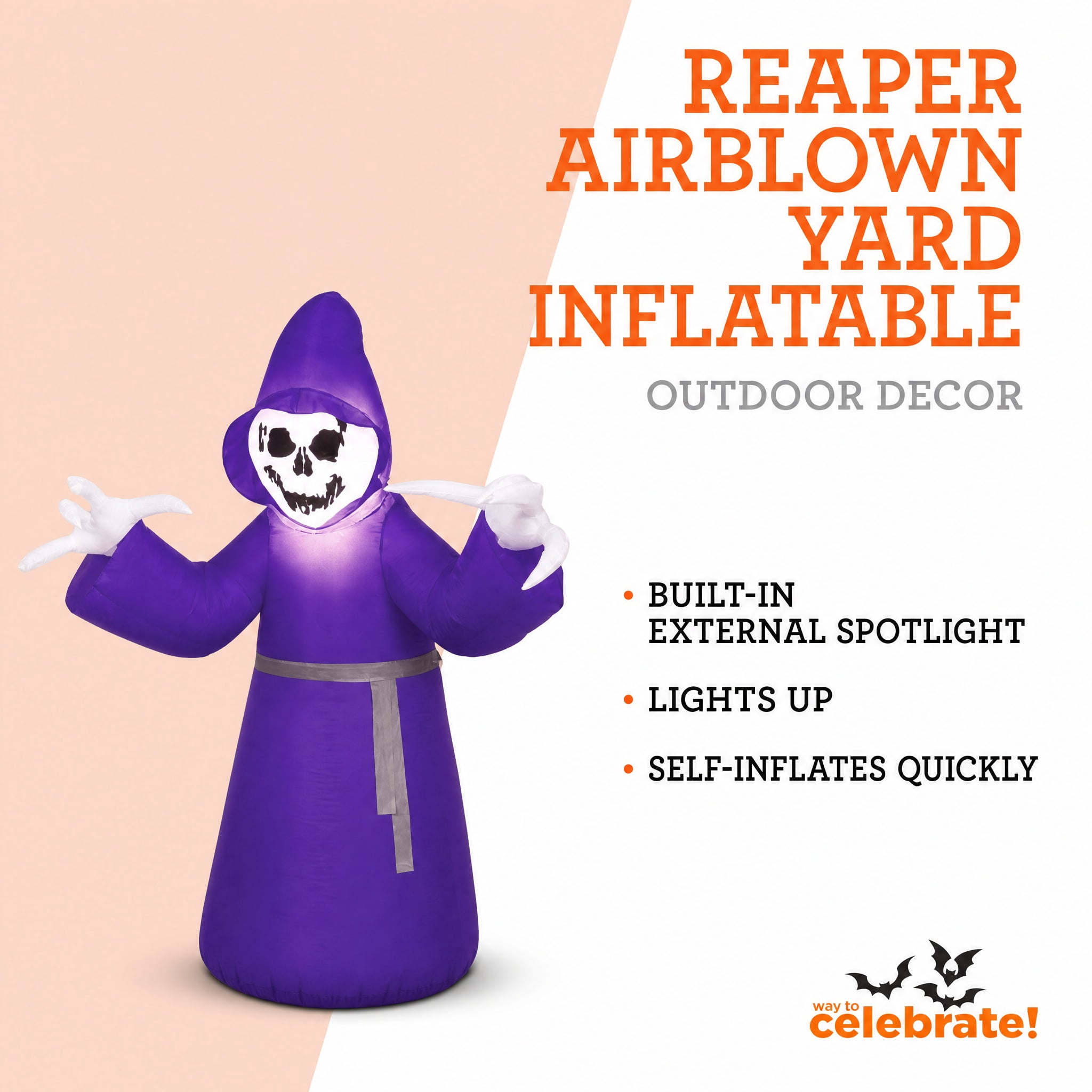 Reaper Airblown Yard Inflatable, Multicolor, 3.5', Halloween by Way To Celebrate