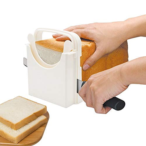 Bread Slicer,Adjustable Toast Slicer,Foldable and Customizable Loaf Cutter with Cutting Board for Homemade Bread & Loaf Cakes Tools to 5 Thickness | Bagel/Sandwich/Toast