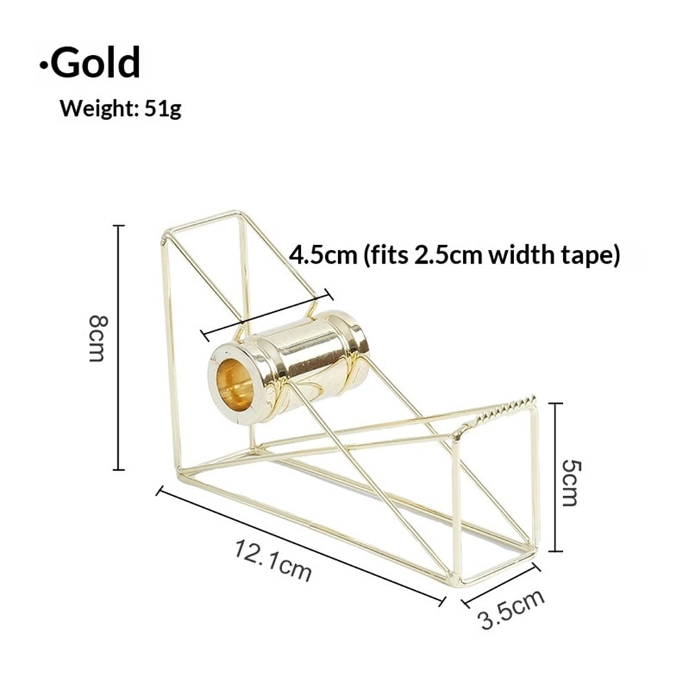 Tape Dipenser, Desktop Accessory, 1" Core, Gold,Tape Cutter Desktop Tape Dispenser Wire Adhesive Tape Dispenser