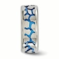 thumbnail image 3 of Edward Mirell Titanium Blue Anodized Brushed & Polished 9mm Band, 3 of 7