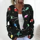 thumbnail image 1 of Sudadera con capucha de manga larga para mujer, informal, sin mangas, con estampado, de poliéster, 1 of 5