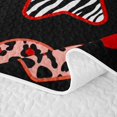 thumbnail image 5 of Feelyou Red Leopard Bow Print Twin Quilt Set, Cute Fashion Love Heart Twin Coverlet Set, 2 Pieces, 1 Comforter and 1 Pillowcase, 5 of 7