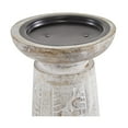 thumbnail image 6 of DecMode 3 Candle White Wood Handmade Floral Intricate Carved Pillar Candle Holder, Set of 3, 6 of 9