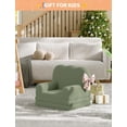 thumbnail image 2 of Kids Sofa Couch, 2-in-1 Convertible Toddler Sofa Chair with Teddy Fleece Fabric, Fold-Out Kids Sofa Bed for Playroom & Nursery, Green, 2 of 8