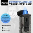 thumbnail image 2 of Xikar Tactical Triple Jet Flame Lighter, Ergonomic Metal Body, Gunmetal & Black, 2 of 5