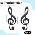 thumbnail image 2 of 8 Pcs Music Notes Iron On Embroidered Applique Patch Music Embroidered Iron/Sew on Patches Applique Embroidered Repair Patch for Repair Clothing Backpacks Jeans Caps Black 3.8x1.3inch Black 8pcs, 2 of 9