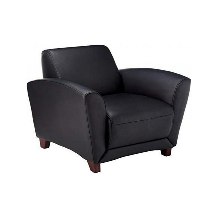 Lorell Deluxe Guest Chair - Black Bonded Leather Seat - Black Bonded Leather Back - Four-legged Base - Black - 1 Each Lorell Deluxe Guest Chair - Black Bonded Leather Seat - Black Bonded Leather Back - Four-legged Base - Black - 1 Each