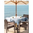 thumbnail image 3 of Outdoor Tablecloth with Umbrella Hole for Patio/Picnic/Party/Camping, Ocean Starfish Waterproof Table Cloth Square Cover Washable, Coastal Weeping Corals Marine Conch Lake Blue (54"x 54"), 3 of 9