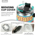 thumbnail image 6 of Chip and Potato-theme Insulated Stainless Steel Tumbler with Handle Gifts For Family Friends Fans and Straw Fits in Standard Cup Holder 40 OZ, 6 of 6