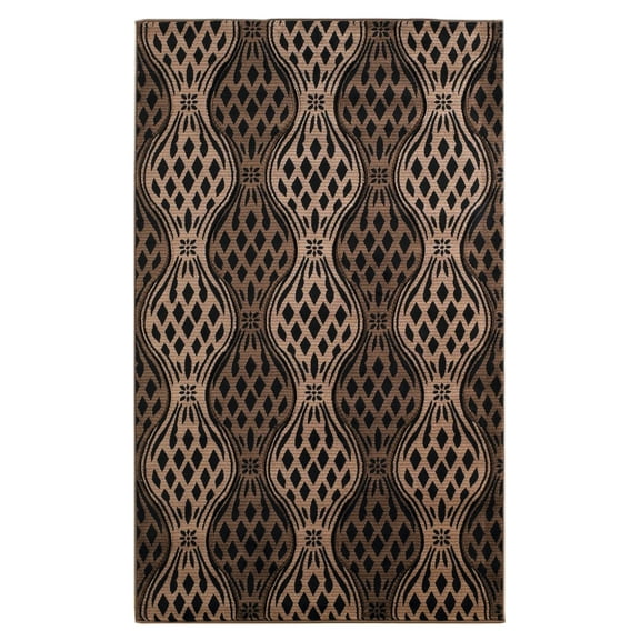 Milan Felix Beige Area Rug 5x7.7 Abstract Pattern Indoor Polypropylene