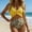 #152-Yellow, variant on Women's Fashion Slim One-Piece Swimsuit, Elegant Bikini Print Set with Removable Padding for Vacation and Beach