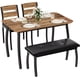 thumbnail image 3 of 43-pulgada 4-piece dining mesa set: includes bench y forrado sillas, compact kitchen mesa para 4, moderno para apartments y dining rooms (brown), 3 of 8