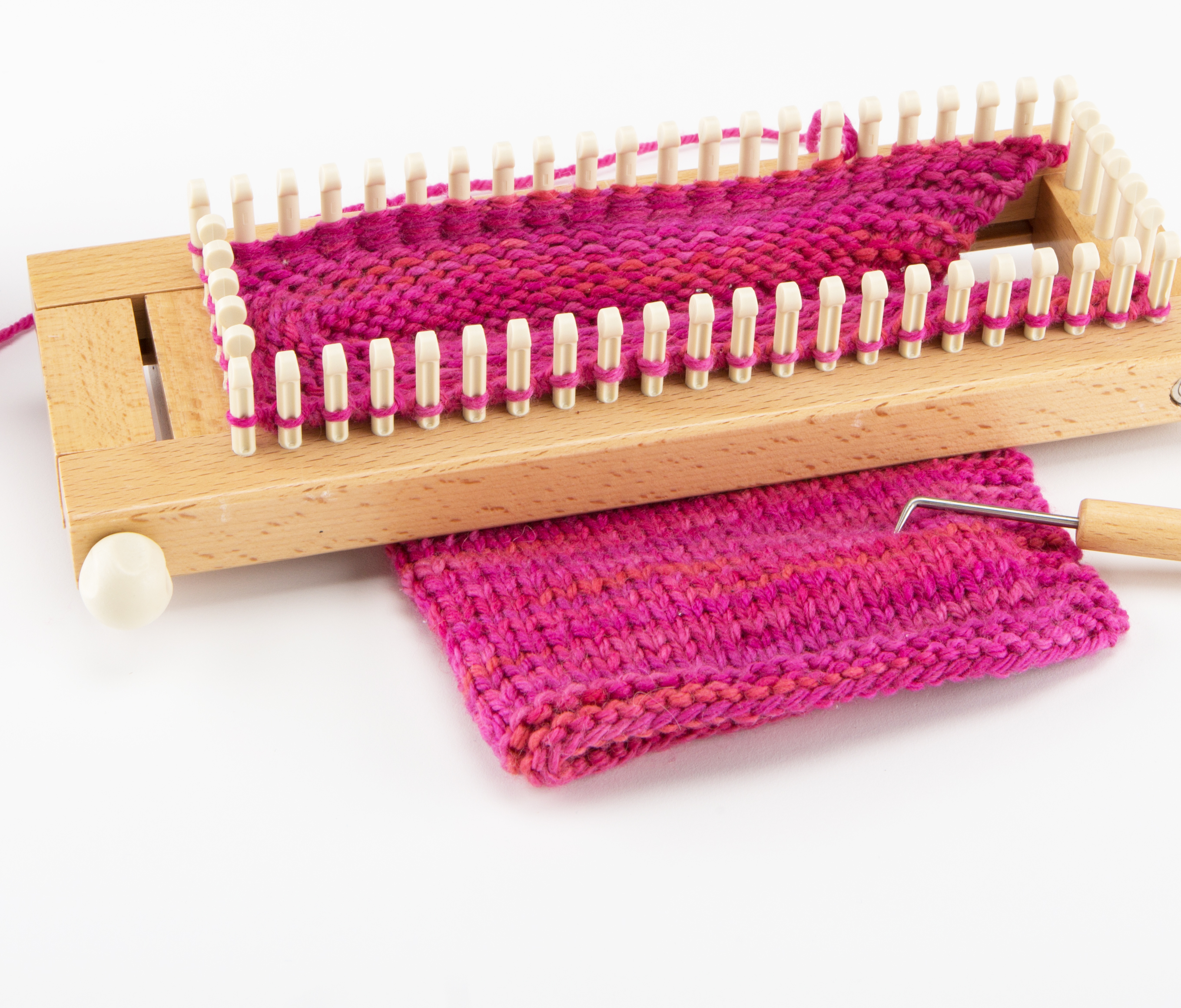 Authentic Knitting Board Sock Loom 2, Regular Gauge, Adjustable Wood Loom