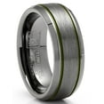 thumbnail image 1 of Bague Homme en Tungstène Canon Mince Ligne Verte Militaire Armée Alliance, 1 of 4