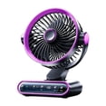 thumbnail image 2 of Led Digital Display Rotatable Desktop Fan, Rechargeable Silent Multi-Speeds Usb Table Cooling Fan For Office Bedroom Travel(8.66*7.09*6.3 in)Purple, 2 of 9