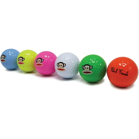 Paul Frank Golf Balls, Assorted Colors, 6 Pack
