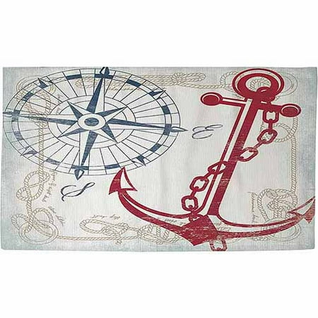 IDG Anchors Away White Rug, 22.5" x 37