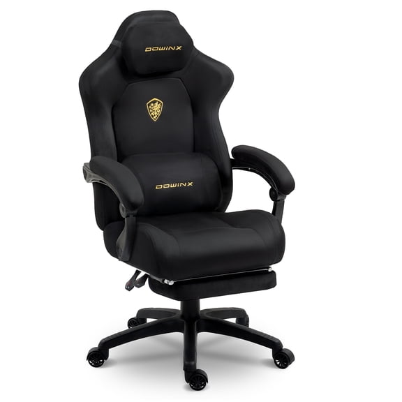 KARXAS Big and Tall Gaming Chair with Footrest and Suede Fabric, Office Game Chair with Pocket Spring Cushion, High Back Ergonomic for Adults, 440LBS, Black