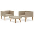 thumbnail image 3 of vidaXL 3 Piece Garden Lounge Set with Cushions Poly Rattan Beige, 3 of 5