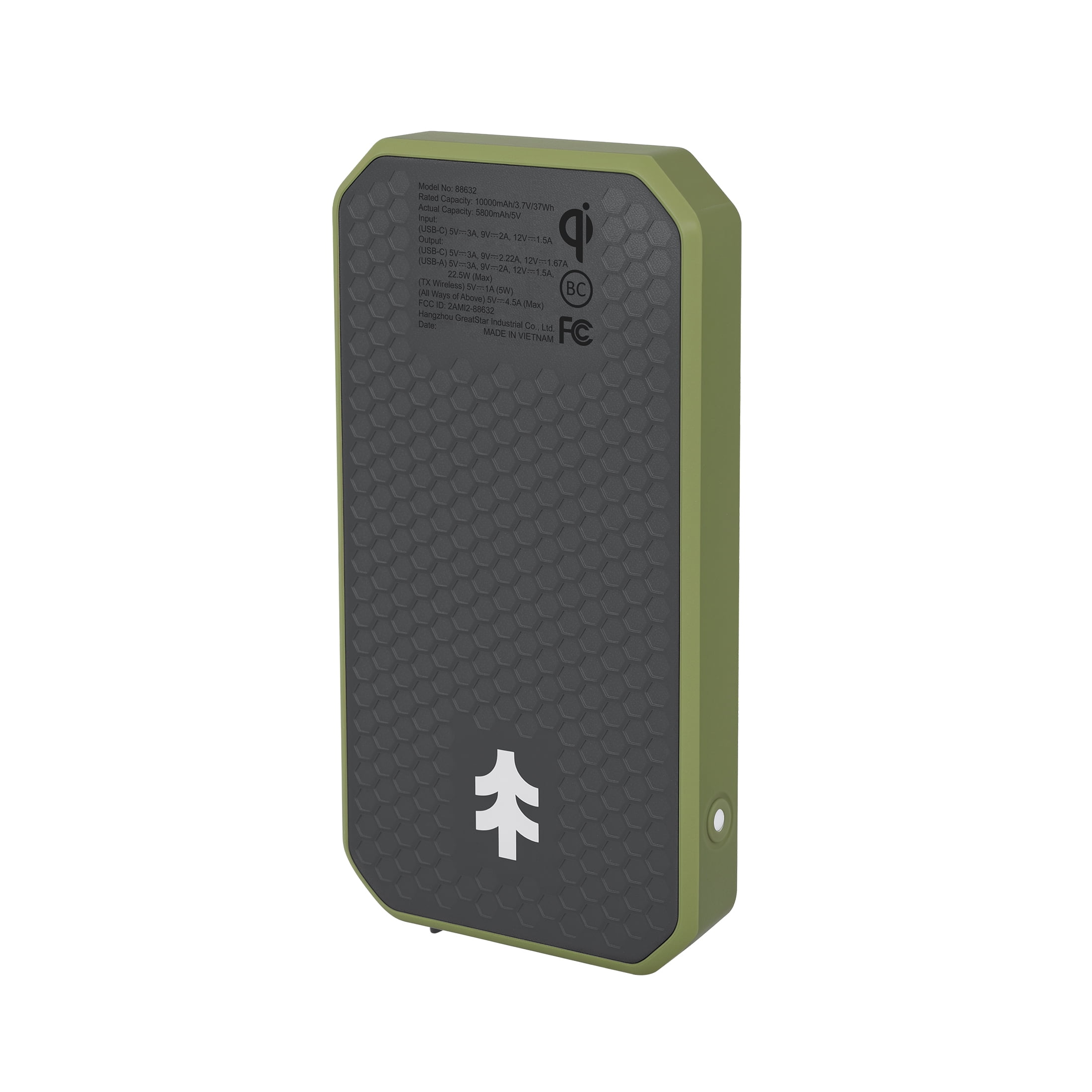 Swiss Tech 10,000 mAh Portable Wireless Power Bank, IPX4 Weatherproof & Drop Resistant, USB-C and USB-A