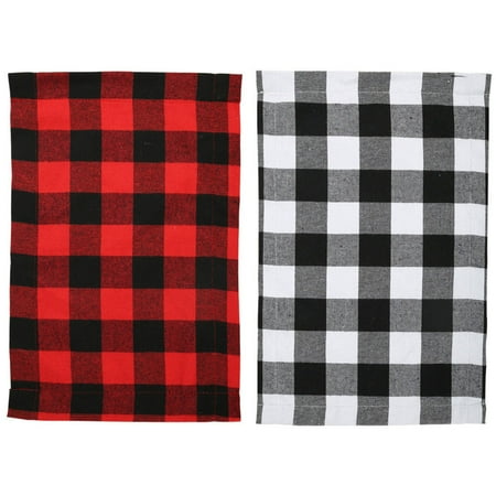 

Plaid Christmas Table Mats Good Material Christmas Decoration for Indoor & Outdoor Use Black And White