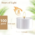 thumbnail image 2 of Velas de té Hypmis, paquete de 100 unidades, 8 horas de duración de combustión, sin perfume, 2 of 9