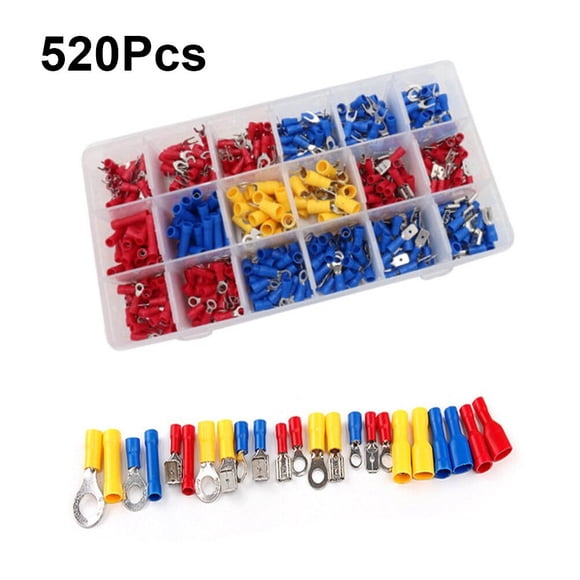 SKISUNO Assorted Color Electrical Crimp Connectors 520Pack Wire Terminals Kit