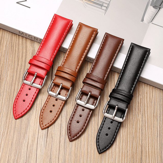 Huawei, Samsung y Apple ofrecen correas de reloj de cuero liso con estampado de agujas en diferentes colores para relojes de cuero genuino.