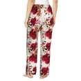 thumbnail image 3 of Naloa Lilies Flowers Print Women’s Ultra-Soft Comfy Pajama Lounge Pants with Pockets & Drawstring, 3 of 8