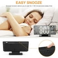 thumbnail image 4 of Digital Projection Alarm Clocks for Bedrooms, Large LED Display, BKSDUEH Mirror Desk Alarm Clock with USB Charger, Adjustable Brightness, Loud Alarms for Kids Elderly, Heavy Sleepers, Snooze, 12/24H, 4 of 7