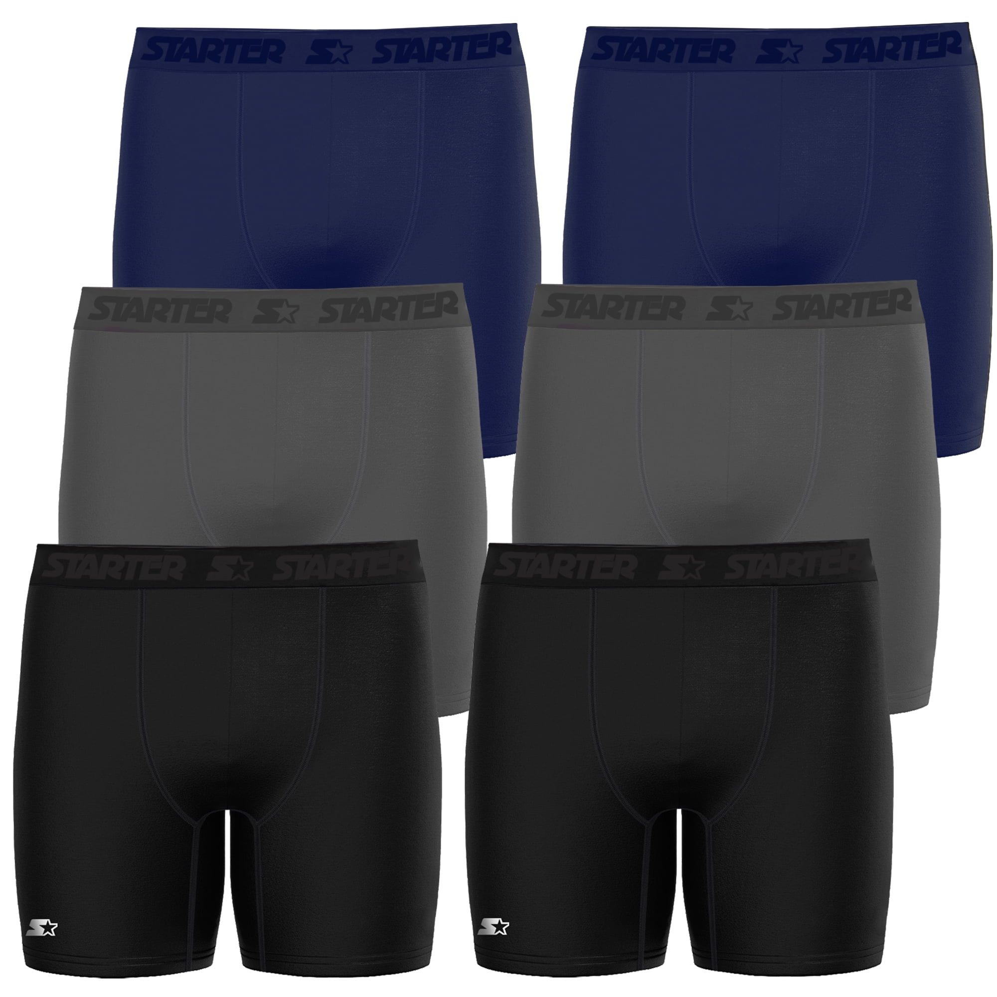 (2 pack) Starter Men’s and Big Men’s Active Performance Boxer Briefs, 6-Pack, Sizes S-5X