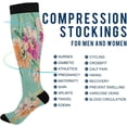 thumbnail image 4 of GZHJMY 1 Pair Flower Pattern Compression Socks for Women Men, Knee High Stocking for Running,Athletic,Medical, 4 of 7