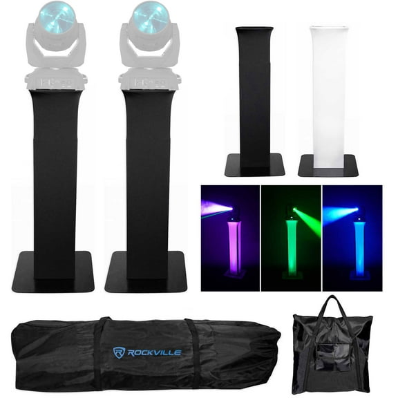 2 Totem Stands Black White Scrims For 2 Chauvet Intimidator Beam LED 350 Lights