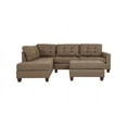 thumbnail image 3 of 104" L-Shaped Sectional Sofa with Reversible Chaise, 5-Seat Living Room Furniture Sets with Ottoman, Linen Retro Convertible Sofa Couches for Living Room, Coffee, Truck Delivery In 2-3 Weeks, 3 of 8