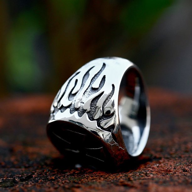 Anillo de acero de titanio ligero estilo Retro religión anillos de