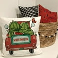 thumbnail image 4 of Watermelon Throw Pillow Covers Sweet Summer Beach Cushion Case Farmhouse Decorative Pillow Case for Outdoor Activity Sofa Home Couch Office, 18 x 18 Inch, 4 of 5