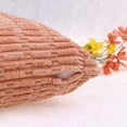 thumbnail image 4 of Funda de cojín decorativa de corduroy REGALWOVEN, suave, con rayas bohemias, color naranja claro, 18" x 18", 4 of 6
